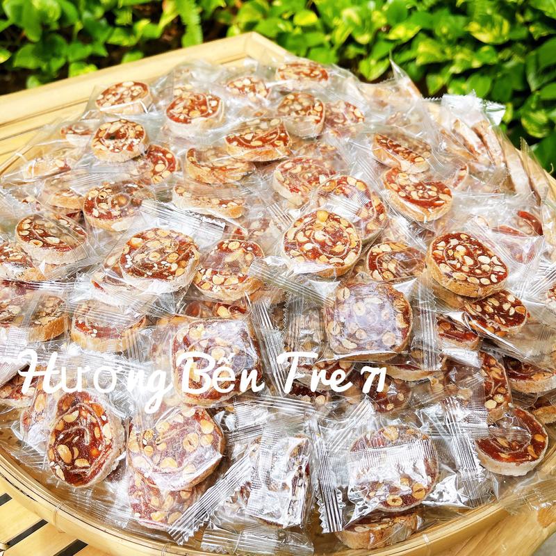Kẹo Chuối CUỘN GỪNG đậu phộng  BÁNH TRÁNG-Đặc sản Bến Tre Ăn Vặt Food Candy Snack Chua 5