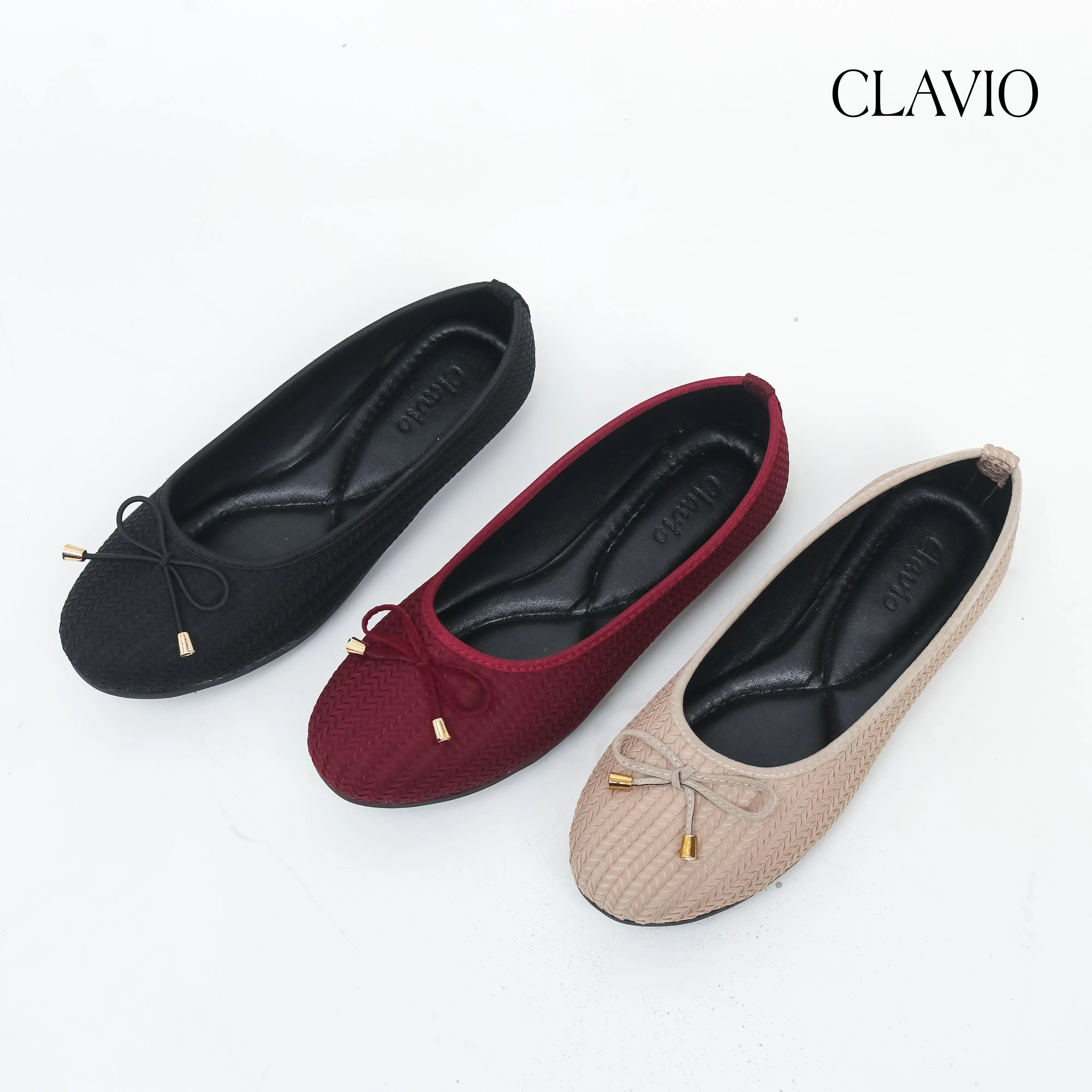 Clavio Eudora Sepatu Flatshoes Wanita Super Mewah dan Nyaman