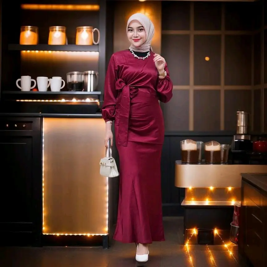 Dyra Dress-Dira Gaun Pesta /Kondangan Dress terbaru Kain Satin Silk Premium Dress Lebaran//Bridsmeid