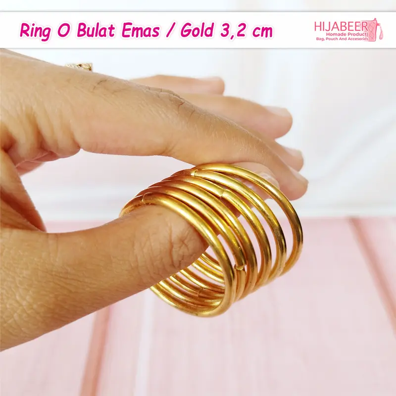 Ring O Bulat Emas 3.2 cm Aksesoris Tas /10pcs 1