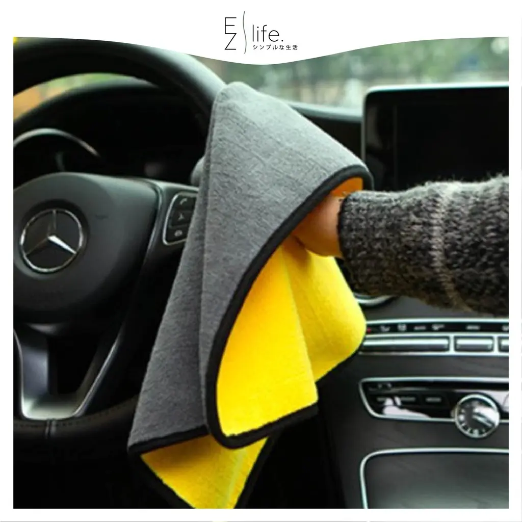 SHOPDIY Thickness Microfiber Car Cleaning Towel High Water Absorption Washing Cloth Kain Pembersih Kereta Kain Buruk Automotive
