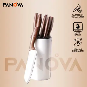 【BISA COD】BONBOX 9 in 1 Set Knife Set Pisau Tajam Anti Karat Gagang Nyaman Pisau Dapur Berkualitas BKE31107