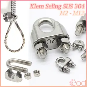 5PCs Klem Sling Seling Kuku Macan 2mm 4mm 5mm 6mm 8mm 10mm 12mm Baja Tahan Karat 304 Penjepit Tali Kawat Baja Anti Karat Kuat