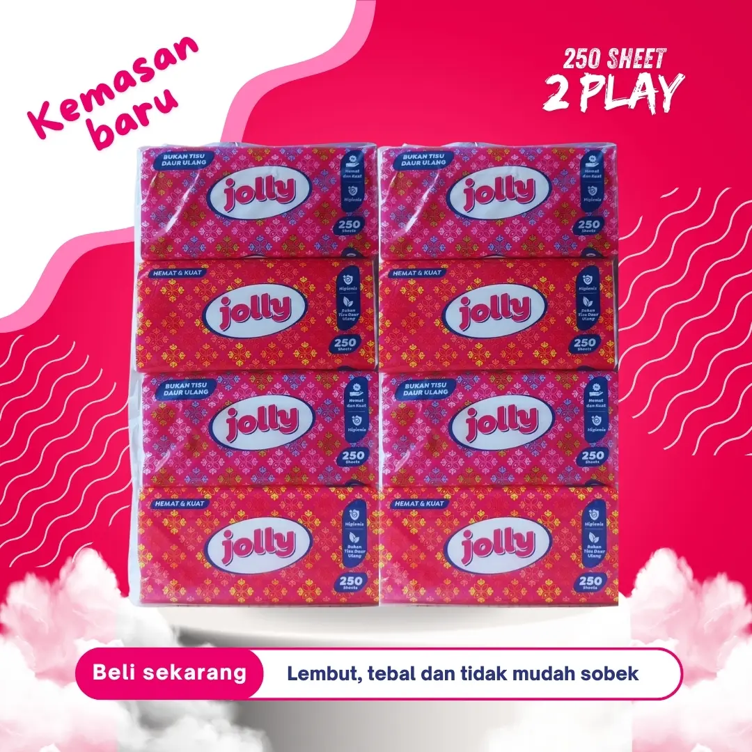 tisu jolly 250 sheet isi 8 pcs