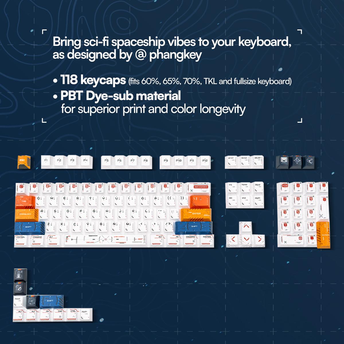 Promo PPBT COSMONAUT PBT Dye Sub Keycap Set by Press Play x phangkey ...