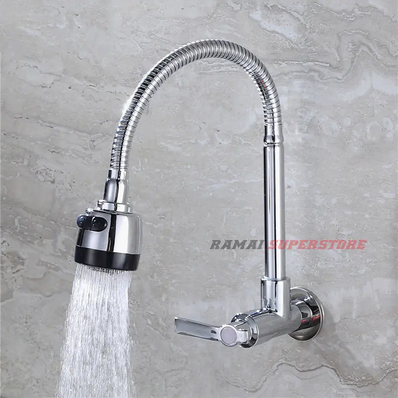 Keran Angsa Fleksibel Kepala Besar Kran Cuci Piring Sink Stainless 6