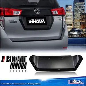INNOVA REBORN 2016 2018 2020 2021 2022 2023 2024  LIST LIS ORNAMENT PLAT NOMOR DUDUKAN BREKET BAGASI MOBIL BK HITAM BELAKANG DOP COVER HITAM ORNAMEN PLAT NOMOR. MOBIL