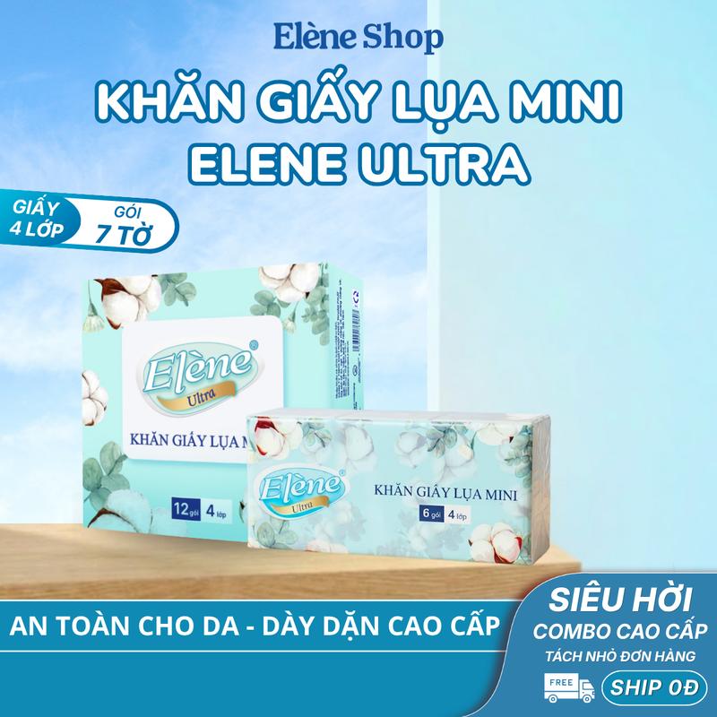 Khăn Giấy Lụa Mini Ultra Elène 4 Lớp Nhỏ Gọn, Tiện Lợi - Giấy Bỏ Túi