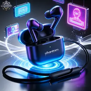 GreatWall phantom GR50 Earphone Bluetooth Terbaik 2026! Noise Cancelling, HD Voice, 30 Jam Tahan Lama, Tanpa Delay Gaming, IPX7 Anti Air, Cocok Semua HP Android & iPhone, Harga Terjangkau