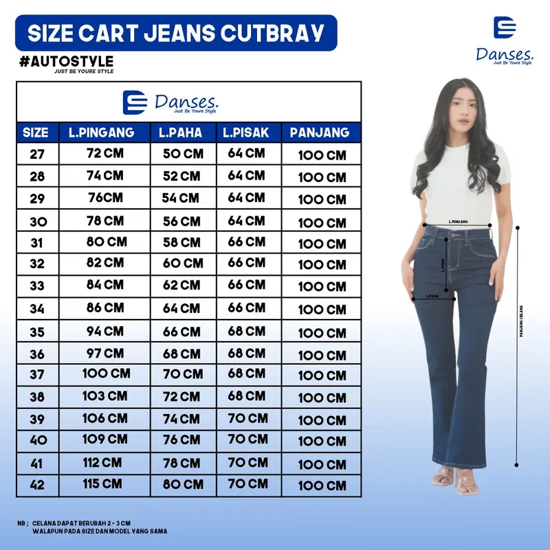 DANSES - Celana Cutbray Wanita Celana Jeans Wanita Cutbray Jeans High Waist Celana Jeans Wanita Kekinian 2