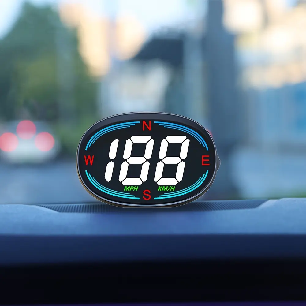 Majesun HUD Head-up Display Universal Speedometer for All Cars with USB Port Over-speed Reminder Automatic Brightness Compass Function Plug To Play