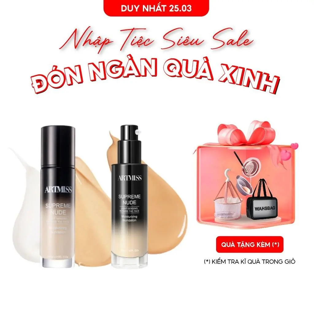 Kem lót trang điểm ARTMISS Supreme nude kiềm dầu nâng tông mềm mịn da 30ml Cosmetic Mỹ Phẩm