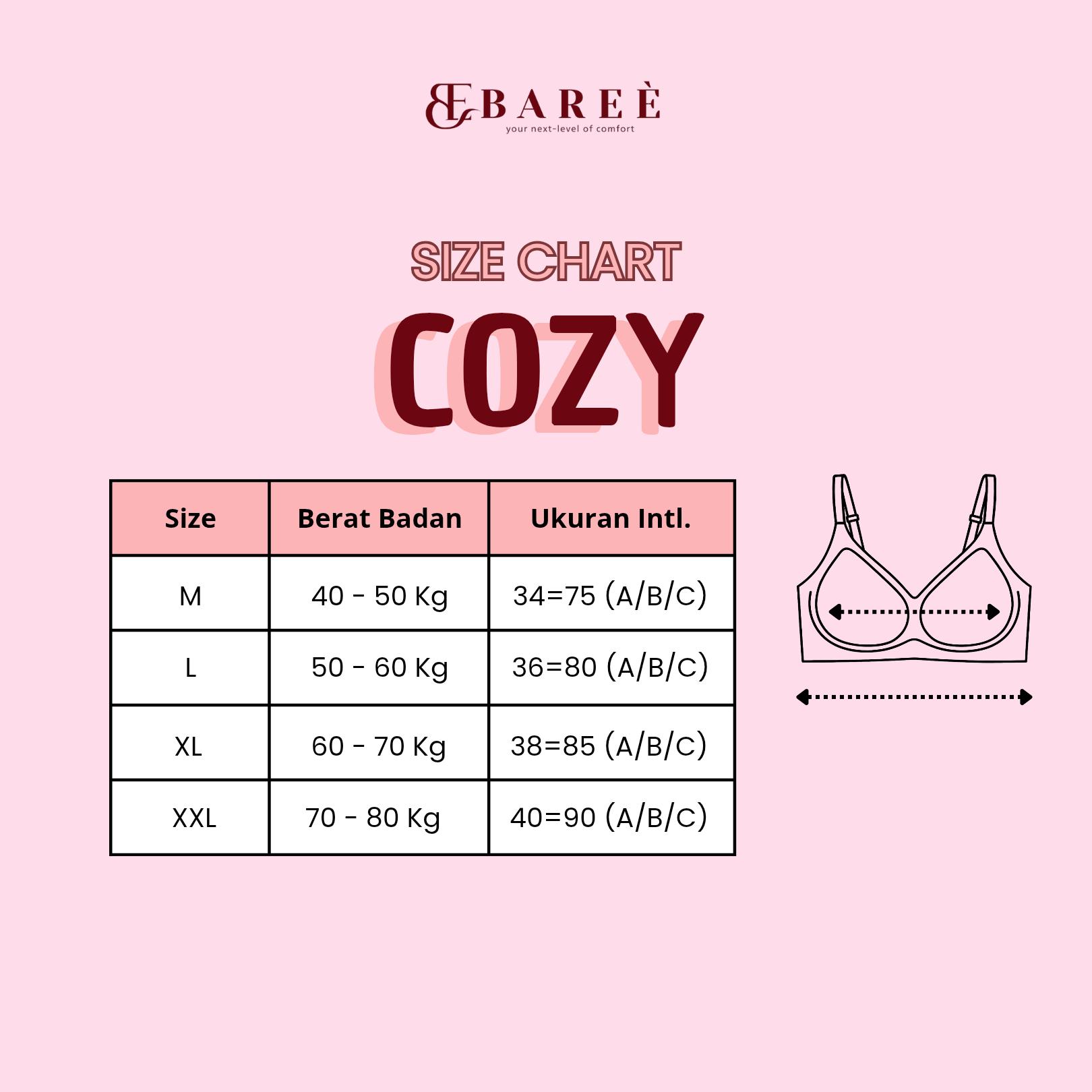 BAREÈ COZY 8898 Bra Seamless Wanita Premium Wireless Tanpa Kawat Anti Nyemplak Full Coverage Anti Guncang Anti Bakterial