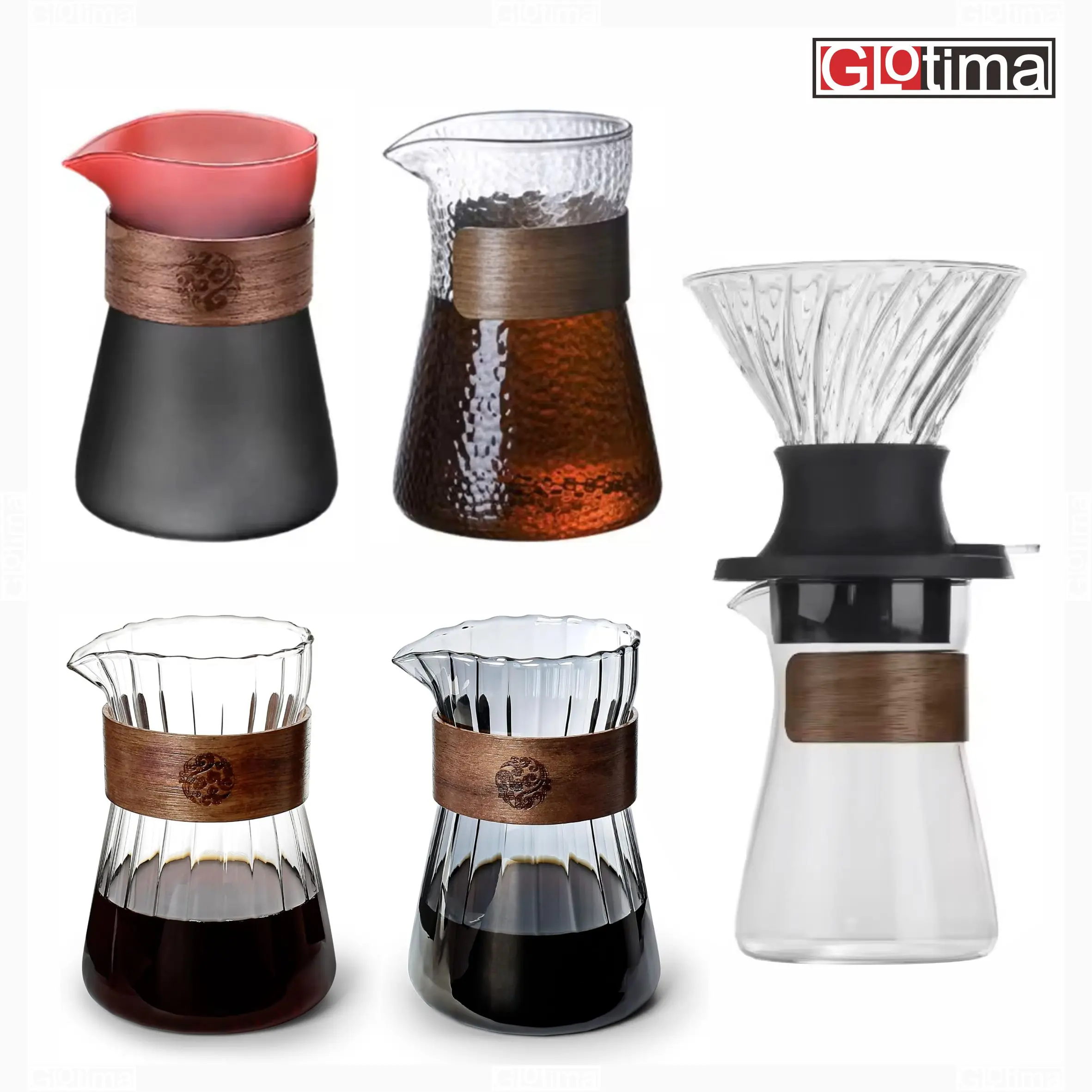 Teko Kopi Kaca V60 Coffee Maker Serving Pot Jug Glass Coffee Server Carafe Pour Over Drip Pot 500 ml
