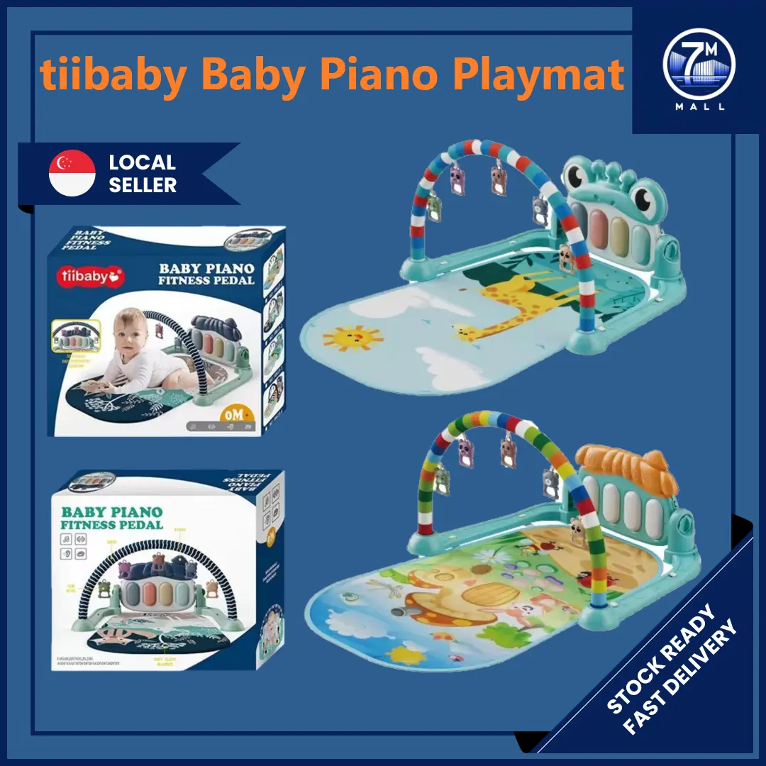 [SG] 4 in 1 Baby Piano Fitness Pedal | Kids Children Musical Playmat Gym Crawling Play Kick Mat Foldable Music Gum Ring Hanging Toy Mother Mum Infant Baby Babies Toddler Crawl Kicking Learning Exercise Training Equipment Indoor Playground Playpen Set