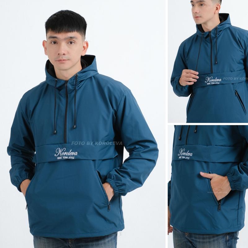 Product Introduction of Jaket pria distro Bandung hoodie dua sisi bolak balik keren grosir pakaian keren jaket cowok jaket parasut jaket parasut pria jaket parka jaket pria distro Nyaman parasut cougle Bordir Waterproof Casual Fleece Sweater Tebal Hitam Jumper Navy jersey set 8