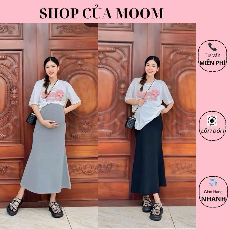 [Nhà Moom] Chân Váy Bầu Đuôi Cá dáng dài, thời trang Mẹ Bầu Xinh