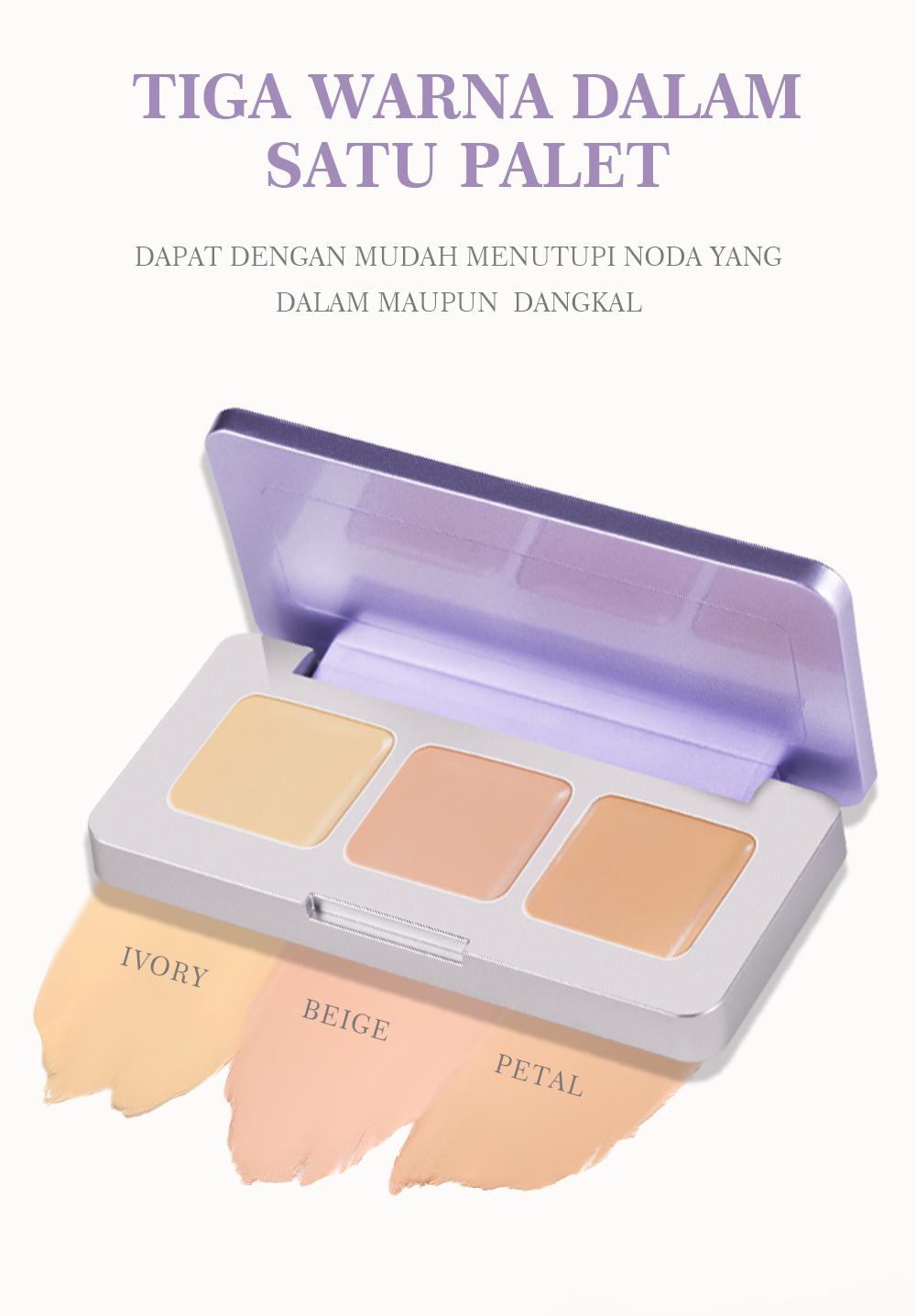 Urracx Concealer Palette Highlighter Contour 3 Warna--Concealer