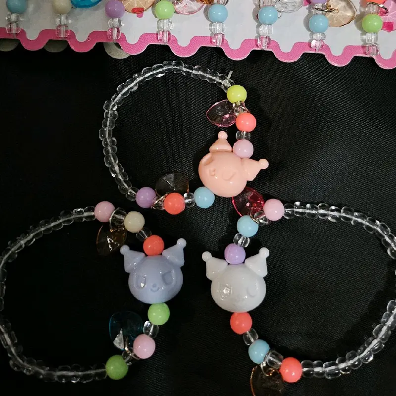 Gelang Mute Manik Karakter Tali Karet harga /1lusin (12pcs) 1