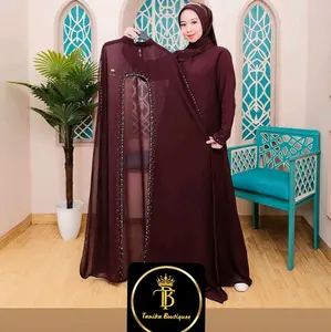 Abaya Nadien 3 in 1 Full Mutiara