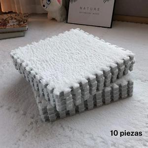Alfombrillas entrelazadas de color sólido de 10 / 20 piezas, alfombrillas de juego de ejercicio lavables y reutilizables, alfombras peludas suaves y cómodas para sala de estar, dormitorio, uso interior y exterior
