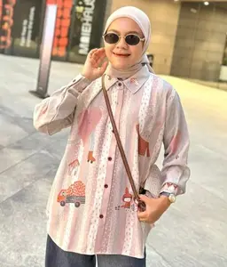 Kemeja Full Print Bella Bahan Studio By AMEELA. KL X ABIRA