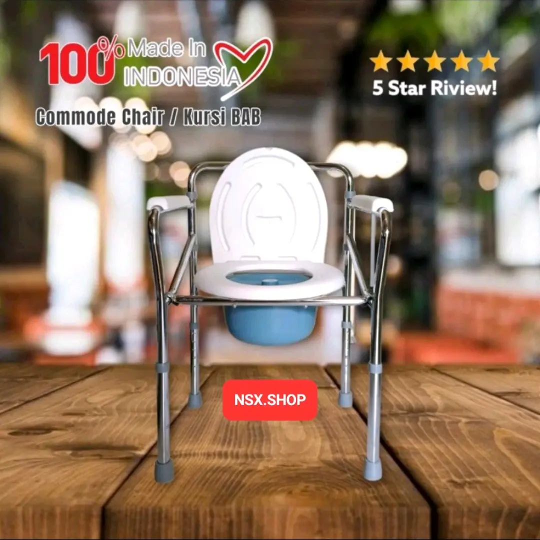 Kursi Lipat BAB Commode Chair Standar FS 894 Comode FS894 Comode, Besi anti karat