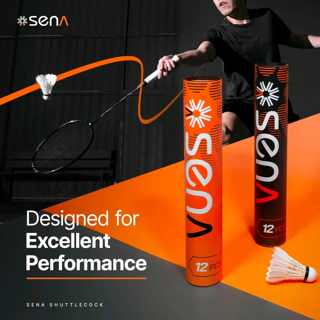 SENA Sports Shuttlecock / Kok Bulu Tangkis Premium Isi 12 Goose Feather / Shuttlecock Bulutangkis / Shuttlecock Badminton Raket