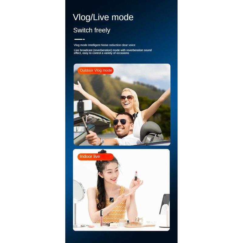 PROMO Clip On Mic Wireless for Vlogging Streaming with 2 Transmitter - ANC24 Microphone Mikrofon Bluetooth Earphone 4