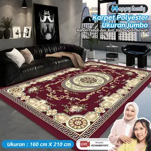(HF) [Ischaindyofc PO 30 hari / Ready] Karpet Permadani 160x210CM Bahan Polyester Elegan Anti Slip