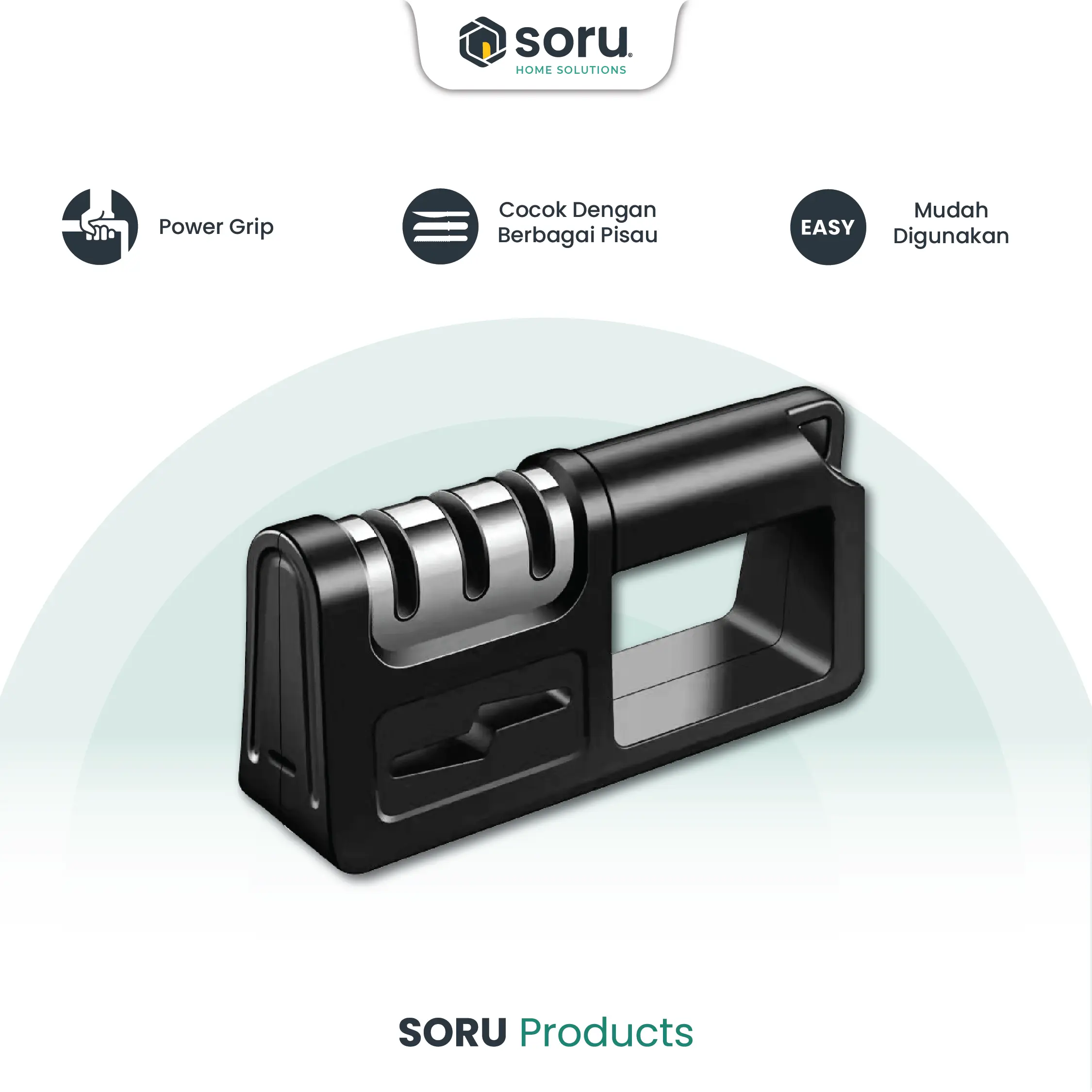 SORU - Alat Asahan Pengasah Pisau dan Gunting - Knife dan Scissors Sharpener 3 Steps