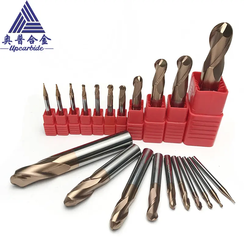 Carbide Endmill D1-D20mm 55HRC Ball Nose Milling Cutting Tools for Cnc Machine Tools
