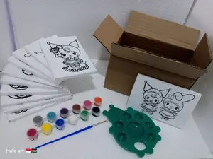 PAINTING KIT PAKET HEMAT LENGKAP MEWARNAI STYROFOAM MINI 10 X 15 CM + BOX 1 set dengan cat kuas dan palet mainan edukasi untuk kreativitas anak Hafa art