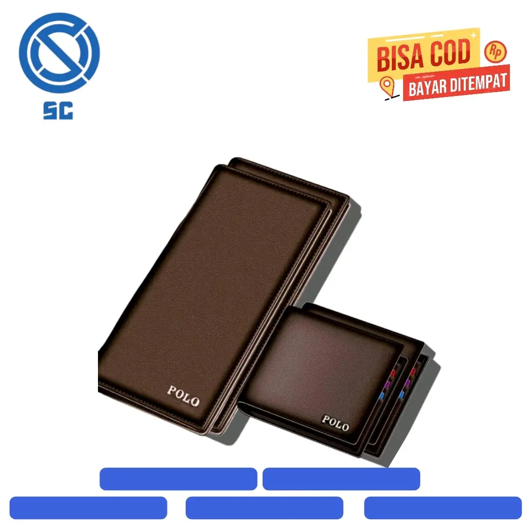 BELI 1 DAPAT 2 Dompet Panjang Gratis 1 Dompet Pendek Kulit Pria Dompet Panjang Pria Lipat dua Bonus Dompet Pendek Dompet kartu