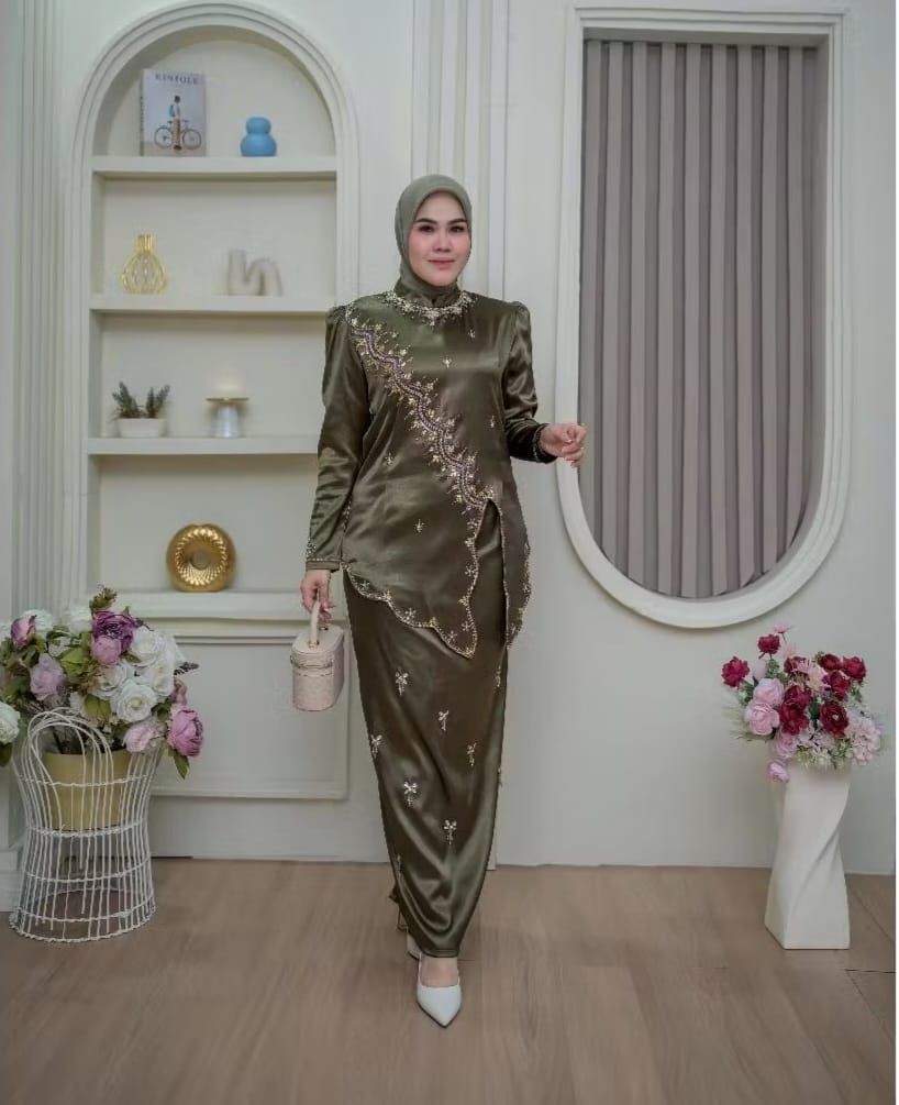SET SERIES LEONI//SETELAN KEBAYA/PATET TERBARU/SETELAN KEBAYA MALAYSIA/KEBAYA WISUDA//KONDANGAN TERBARU Dress Payet Baju Pesta Panjang Remaja