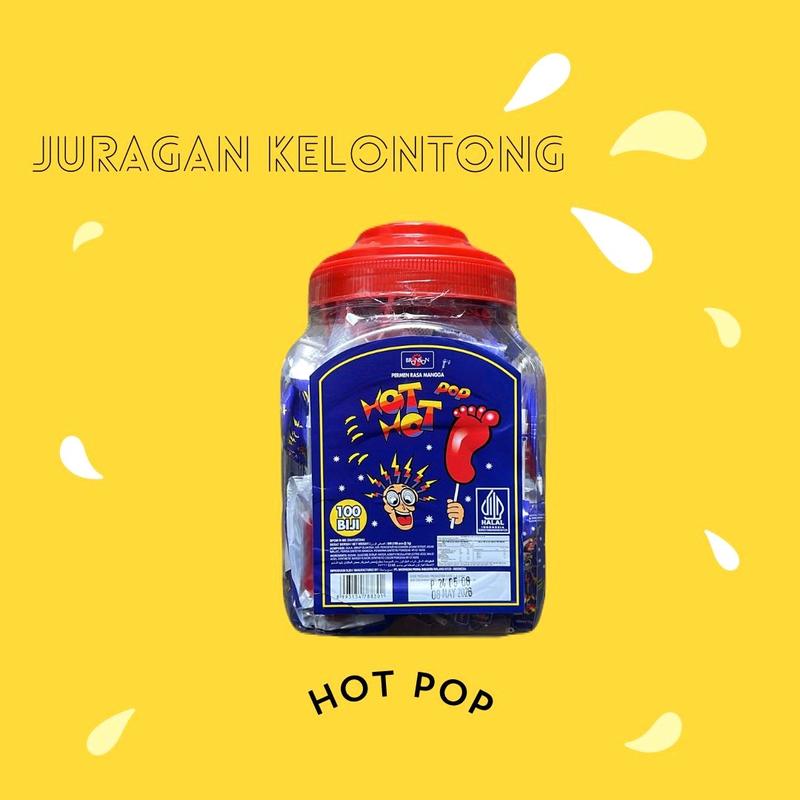 PERMEN KAKI HOT POP / PERMEN KAKI MERAH / PERMEN HOT POP TOPLES 100 BUTIR 0