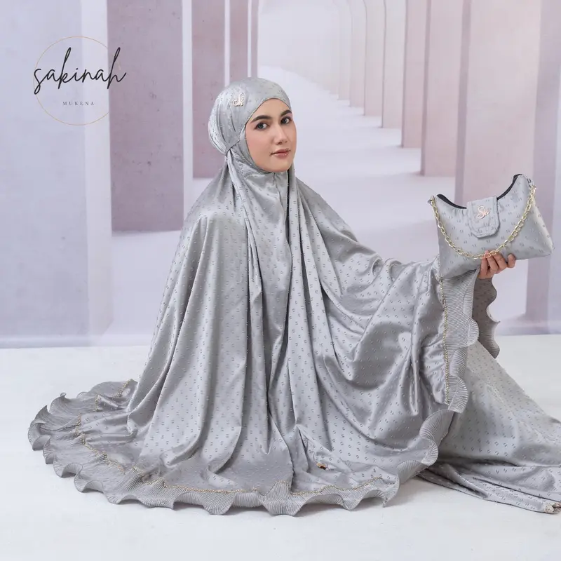 SAKINAH MUKENA - Mukena Dewasa Mewah 2 in 1 Premium Silk Uragiri Series Fatimah Muslim Mukenah Traveling Cantik Rayon Katun 8