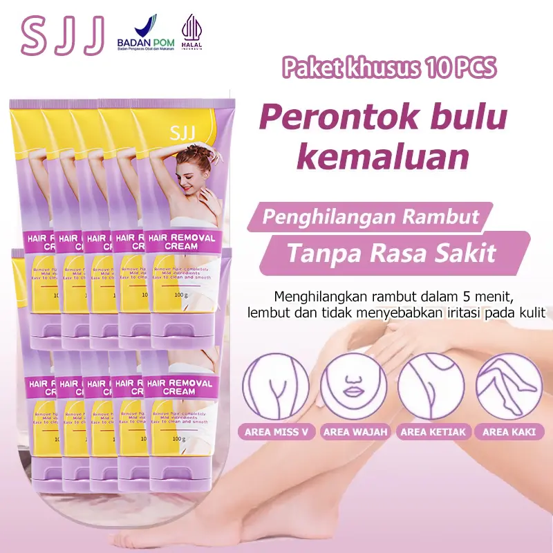 【Beli 5 Gratis 5 】【Halal】Depilatory Cream untuk Perawatan Kulit krim bulu ketiak pencabut bulu ketiak hair wax removal Perontok Waxing 0