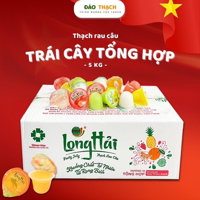 Thùng thạch Rau câu Long Hải vị TỔNG HỢP và nguyên vị DỪA - Thùng 5kg và 1.5 Kg | Đảo Thạch Ăn Vặt - Snack