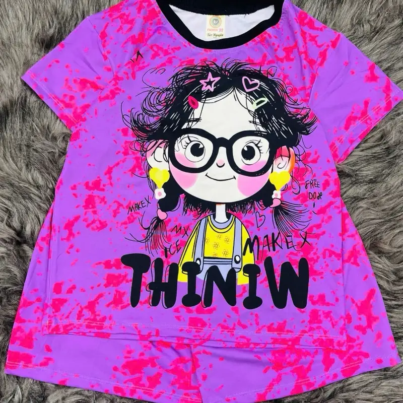 Bộ thun lạnh cô gái tóc xù size từ 15-35kg 1