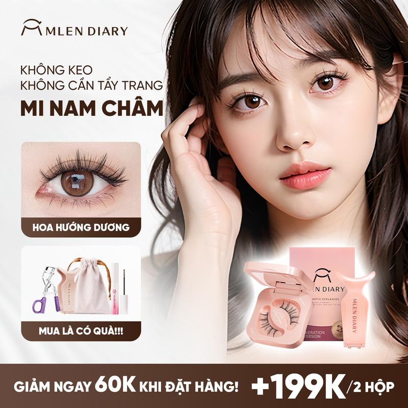 [SUPER DEAL] Mlen Diary - Mi Giả Nam Châm Mềm HOA HƯỚNG DƯƠNG Sunflower Lông Mi Giả Từ Tính An Toàn, Tái Sử Dụng, Chất Lượng Cao, Chuyên Nghiệp, Dễ Gắn, Dễ Sử Dụng, Tự Nhiên Và Nhẹ Nhàng