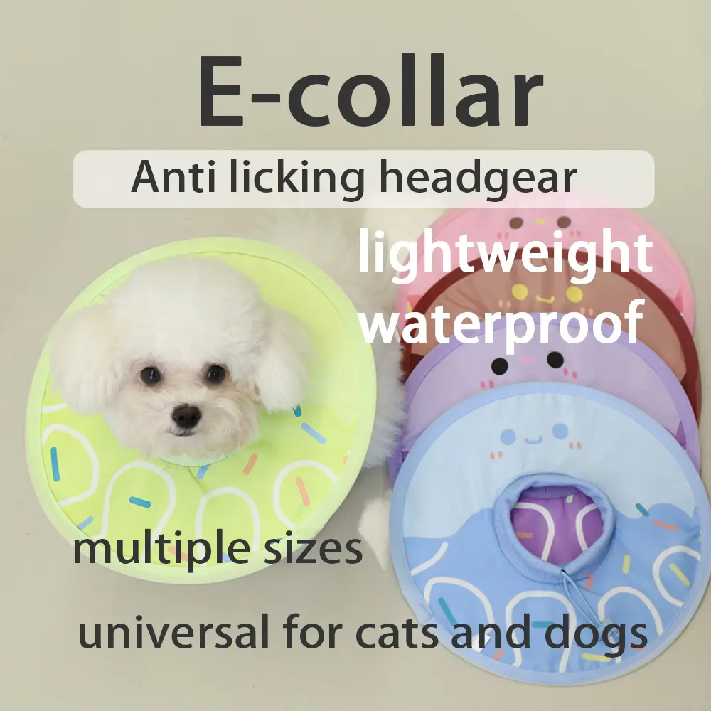Pet Lightweight Waterproof Elizabeth Ring Cat and Dog Neck Bandana Anti-Licking Anti-Scratch Hood Sterilization Collar