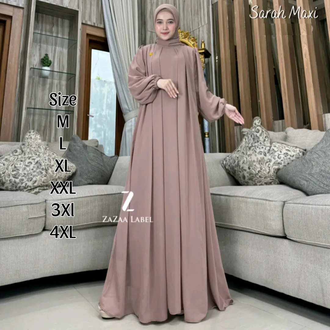 Gamis Jumbo Ld 140 Cerutty Wanita Remaja Muslimah Mewah Terbaru Dress [Non Hijab]