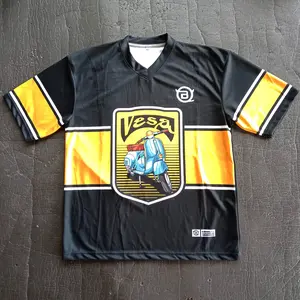 KAOS JERSEY OVERSIZE BOXY VESPA BLACK YELLOW PRIA DAN WANITA