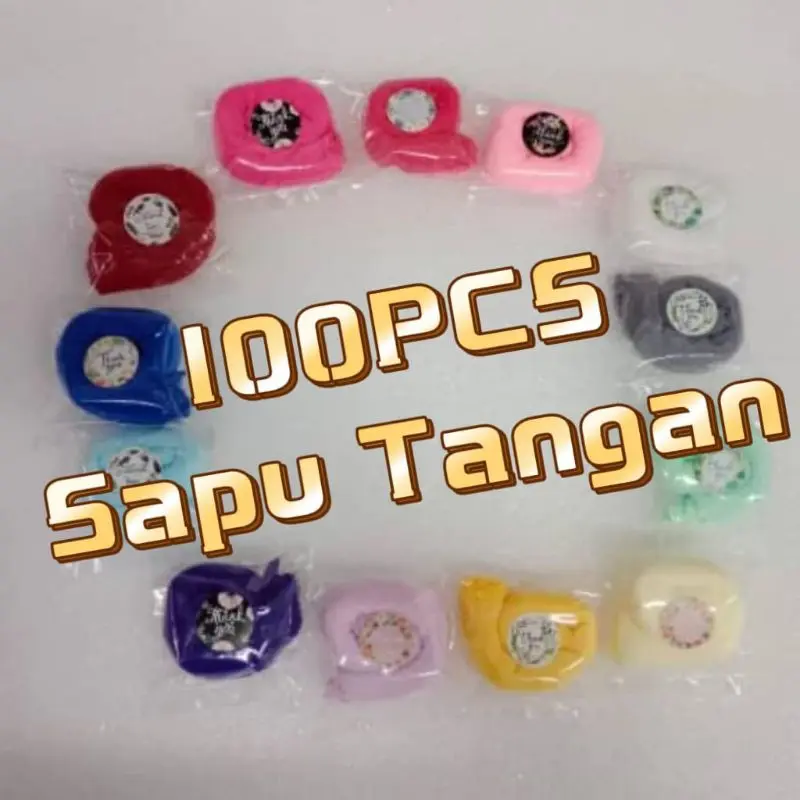 100Pcs Doorgift sapu tangan / Doorgift murah / Viral doorgift handkecheif MICROFIBRE