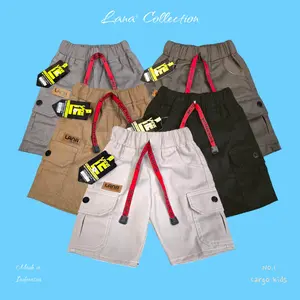 Lana Collection 3 pcs celana cargo pendek anak laki laki usia 1-12 tahun kain katun halus lembut tebal