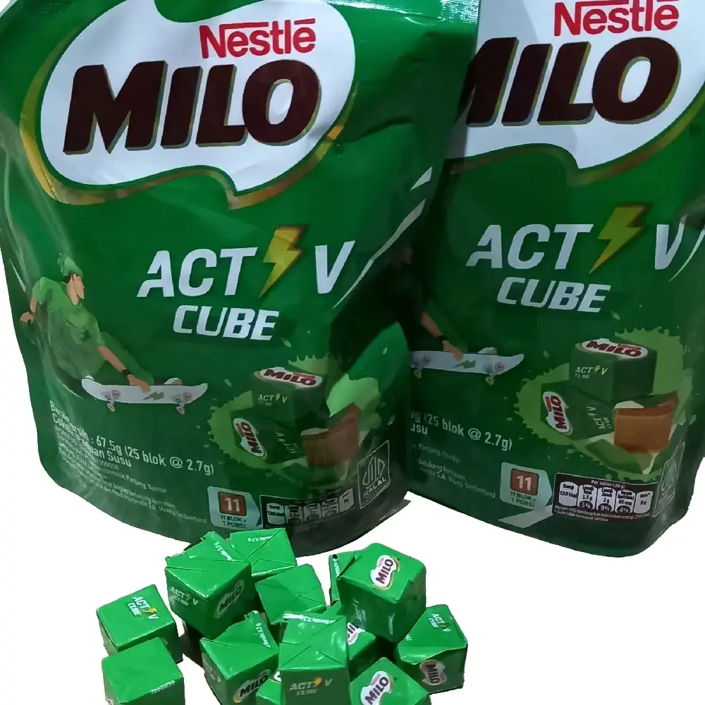 NESTLE MILO ACTIVE CUBE KEMASAN 2,7g / 25blok Chocolate Cemilan jajan Cokelat