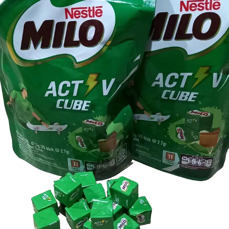 NESTLE MILO ACTIVE CUBE KEMASAN 2,7g / 25blok Chocolate Cemilan jajan Cokelat 0