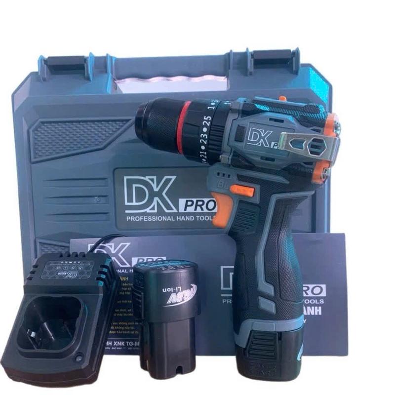  Máy khoan pin DKPRO 10Li - 16.8V Không Chổi Than- 3 chức năng - kèm móc inox 25 cấp Độ trượt. 