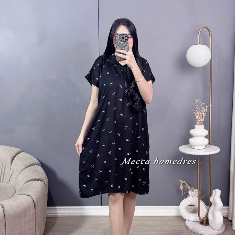 Mecca Dress korea style motif pita - Daster Motif rayon viscose busui resleting Bumil Wanita 4